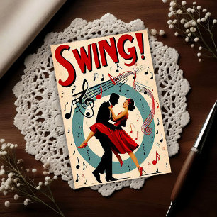 Vintage Swing Dance Night  Postcard