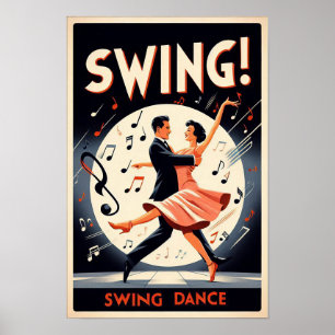 Vintage Swing Dance Night Poster
