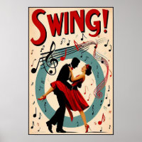 Vintage Swing Dance Night Poster