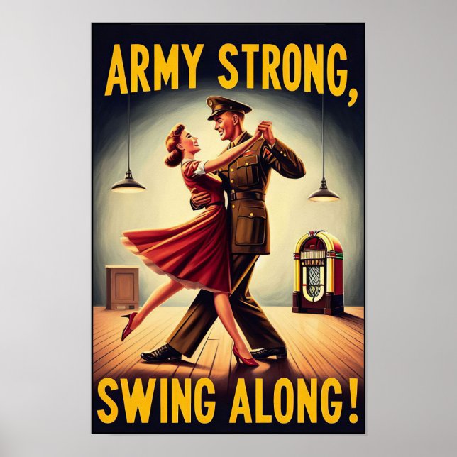 Vintage Swing Dance Salute to Military Service  Poster (Front)