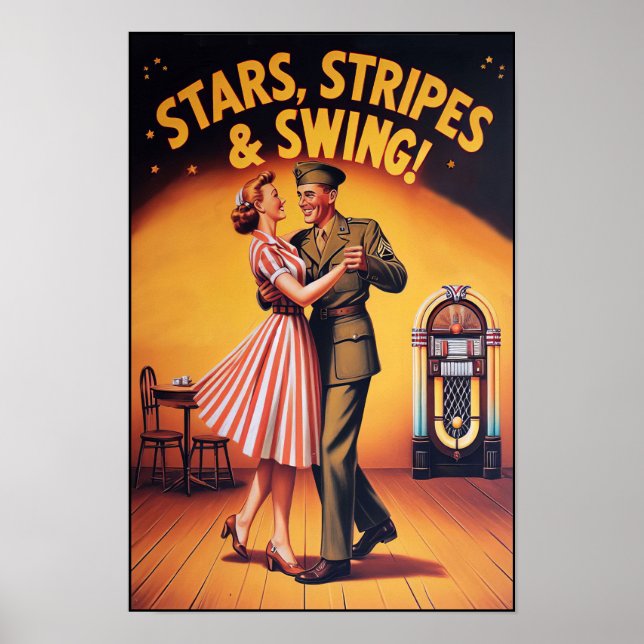 Vintage Swing Dance Salute to Military Service  Poster (Front)