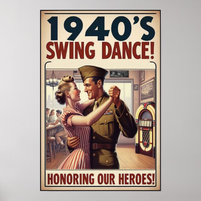 Vintage Swing Dance Salute to Military Service  Poster (Front)