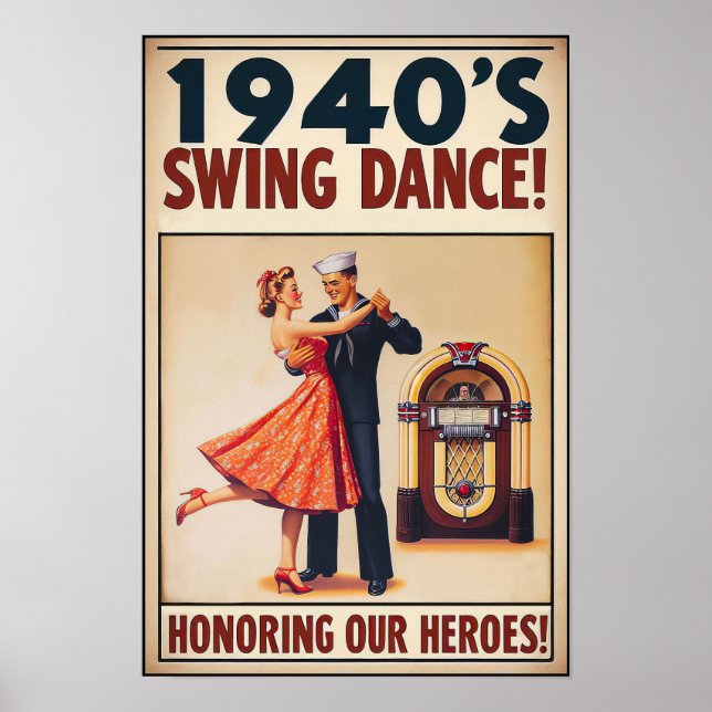 Vintage Swing Dance Salute to Service  Poster (Front)