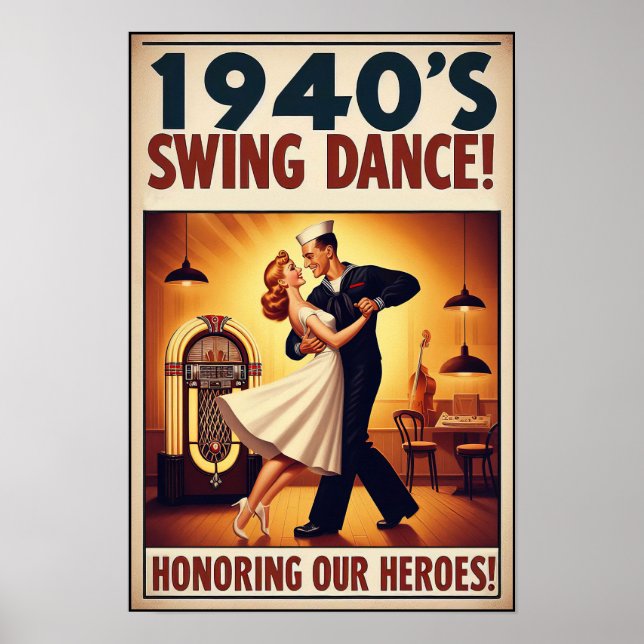 Vintage Swing Dance Salute to Service  Poster (Front)