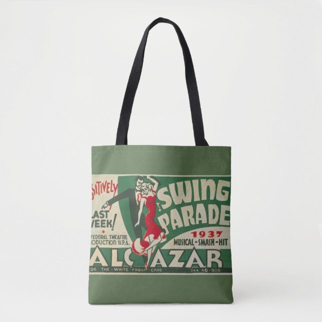 Vintage "Swing Parade" Tote Bag (Front)