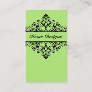 Vintage Swirl Lime Green Business Card