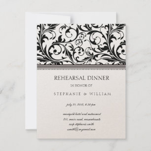 Vintage Swirl Rehearsal Dinner Card