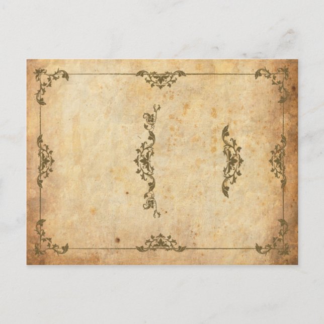 Vintage Swirl Wedding Reception Table Number Postcard (Front)