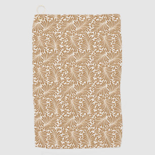 Vintage Swirling Leaf Patterns on White Back Golf Towel