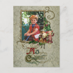 Vintage Swirls and Holly Photo Card