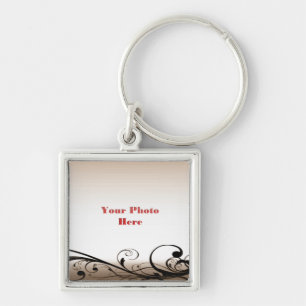 Vintage Swirls Photo Frame Key Ring