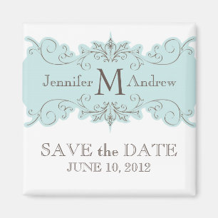Vintage Swirls Vintage Save the Date Magnets