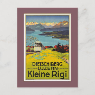 Vintage Swiss Alps Lucerne Rigi advertising Postcard