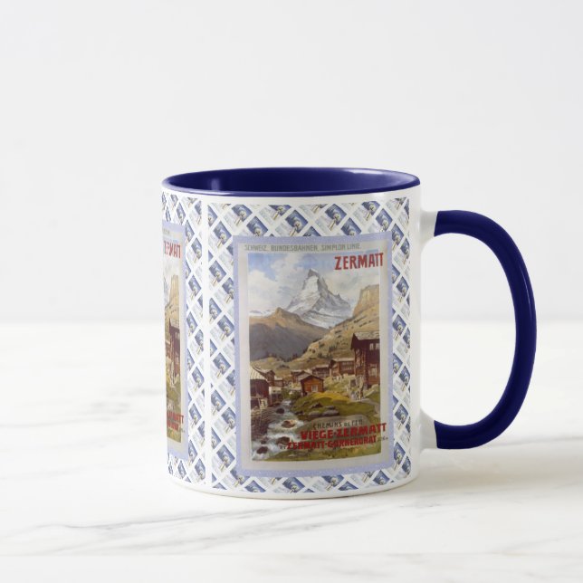 Vintage Swiss design, Zermatt Matterhorn Mug (Right)