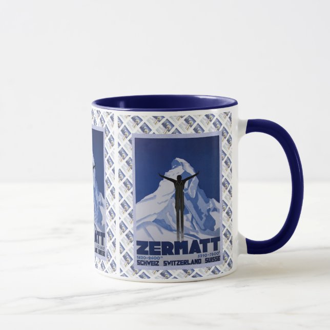 Vintage Swiss design, Zermatt Mug (Right)