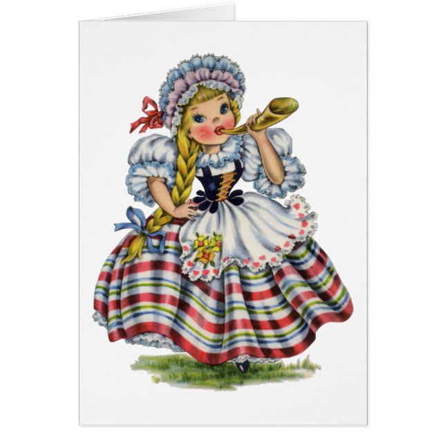 Vintage Swiss girl traditional dress (Front)