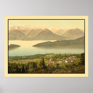 Vintage Swiss Panorama of Rigi Kaltbad Poster