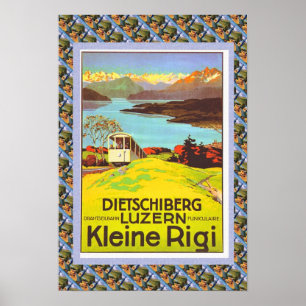 Vintage Swiss Poster Dietschiberg Luzern