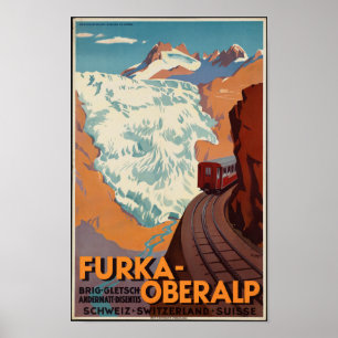 Vintage Swiss Railroad Travel Poster