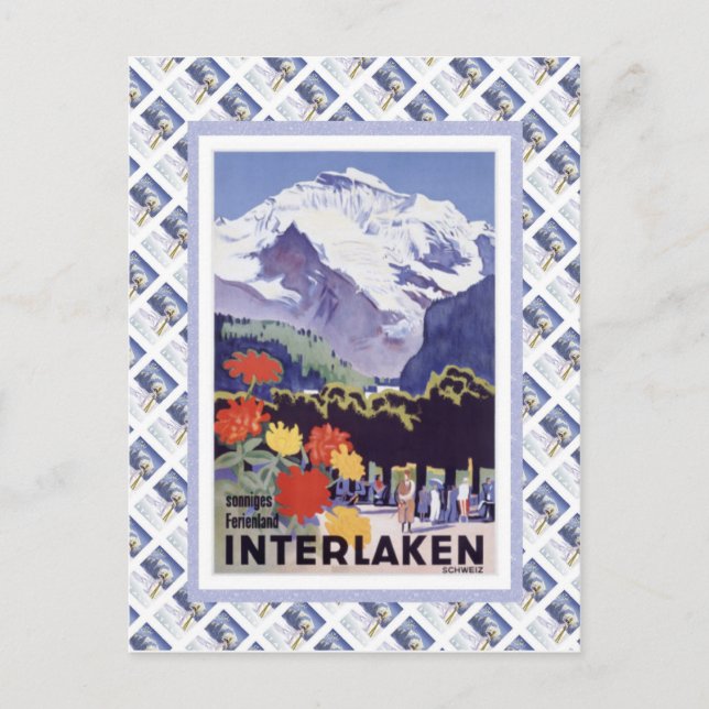 Vintage Swiss Railway Luzern Interlaken Brunig Postcard (Front)