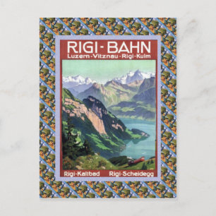 Vintage Swiss Railway Luzern Rigi Bahn Postcard
