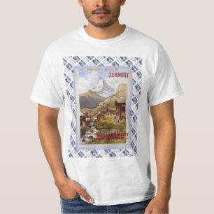 Vintage Swiss Railway Poster Zermatt, Matterhorn T-Shirt