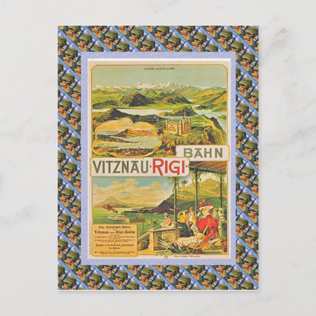 Vintage Swiss Raulway Vitznau Rigi Bahn Postcard (Front)