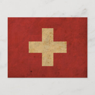 Vintage Switzerland Flag Postcard