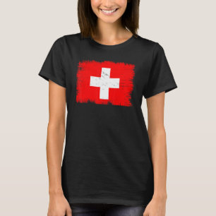 Vintage Switzerland Flag Swiss Independence Day T-Shirt