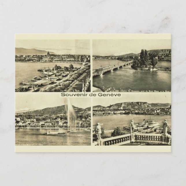 Vintage Switzerland Geneva 1912 Postcard (Front)