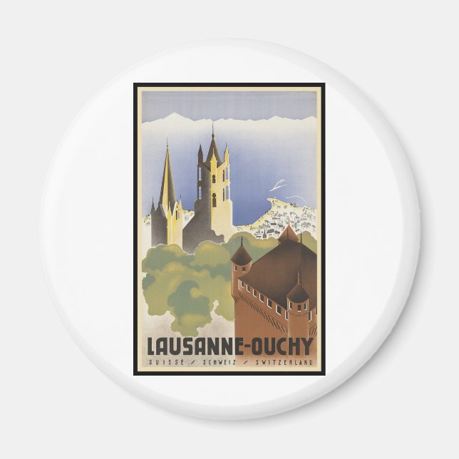 Vintage Switzerland Lausanne-Ouchy Magnet (Front)