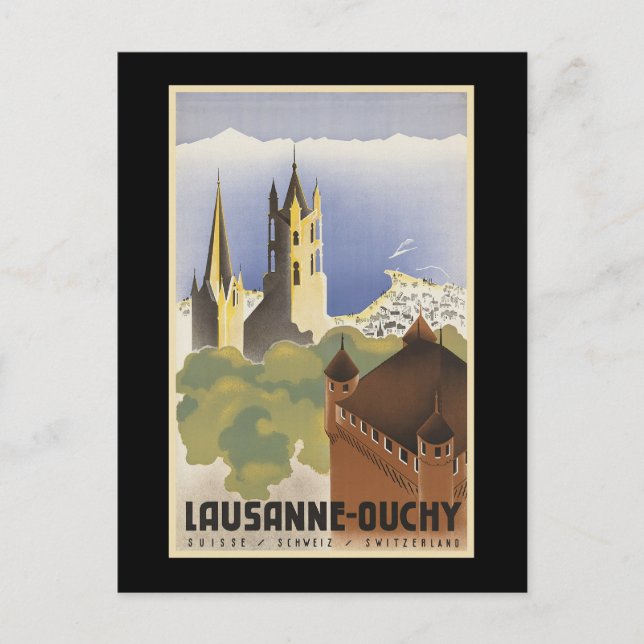 Vintage Switzerland Lausanne-Ouchy Postcard (Front)