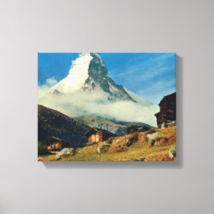 Vintage Switzerland, Matterhorn, Zermatt Canvas Print