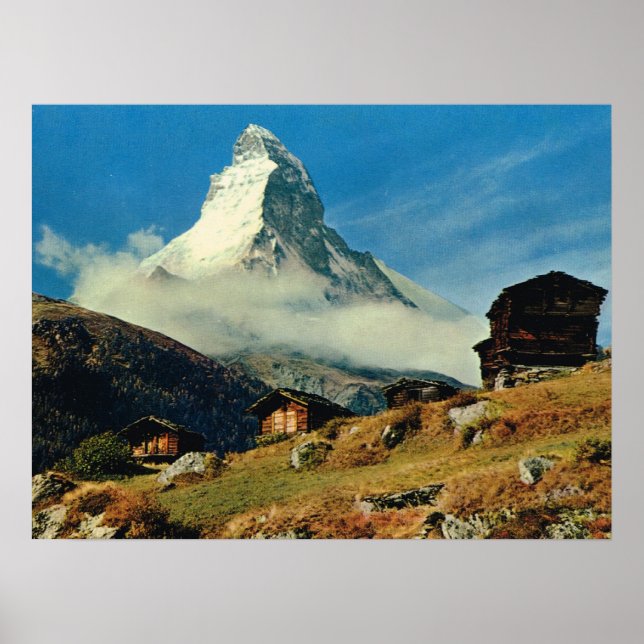 Vintage Switzerland, Matterhorn, Zermatt Poster (Front)
