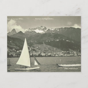 Vintage Switzerland, Montreux, Lake Geneva Postcard