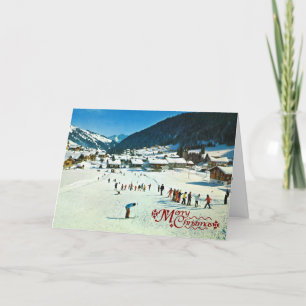 Vintage Switzerland, Morgins Ecole de ski Holiday Card