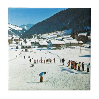 Vintage Switzerland, Morgins Ecole de ski Tile