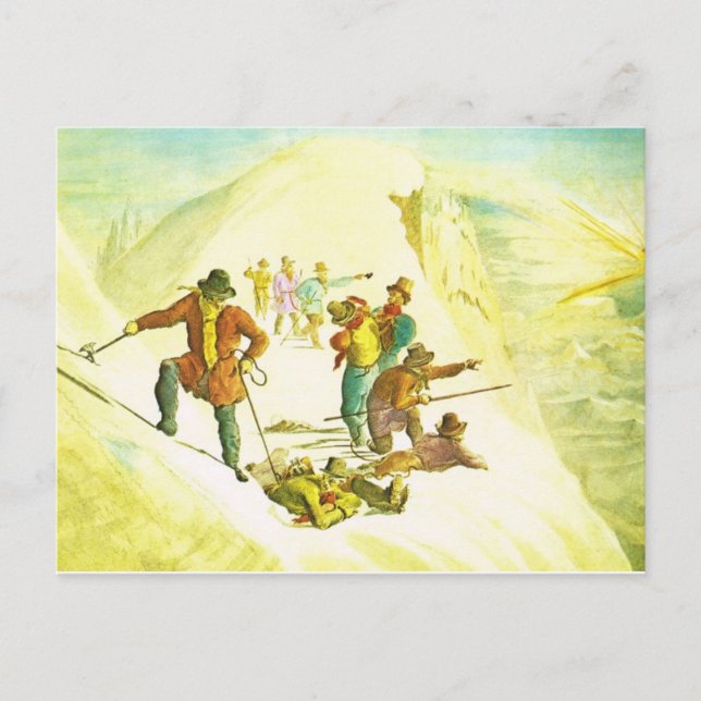 Vintage Switzerland, mountain climbing Postcard (Front)