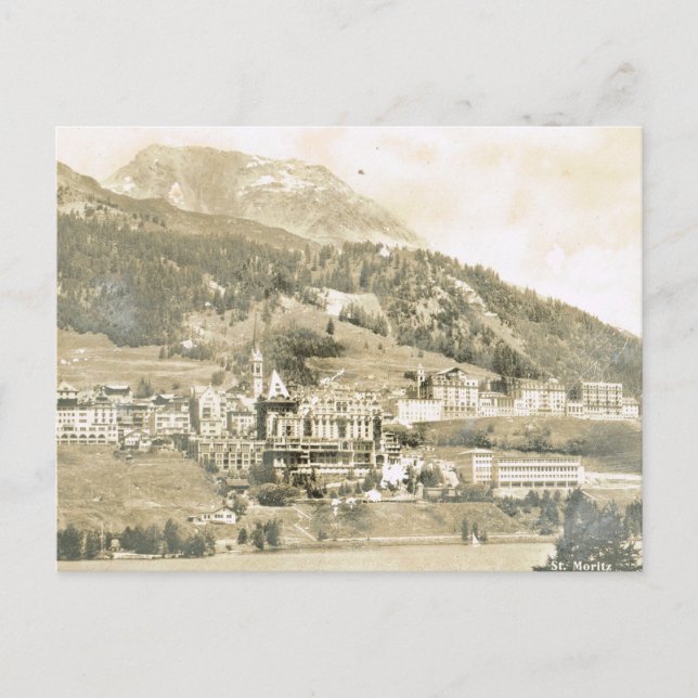 Vintage Switzerland, St Moritz 1906 Postcard (Front)