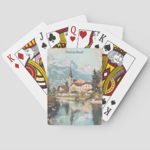 Vintage Switzerland Swiss Alps Scenery Playing Cards