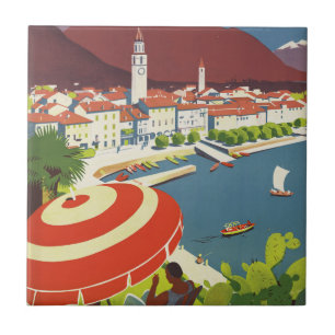 Vintage Switzerland Travel Advert Art Tile