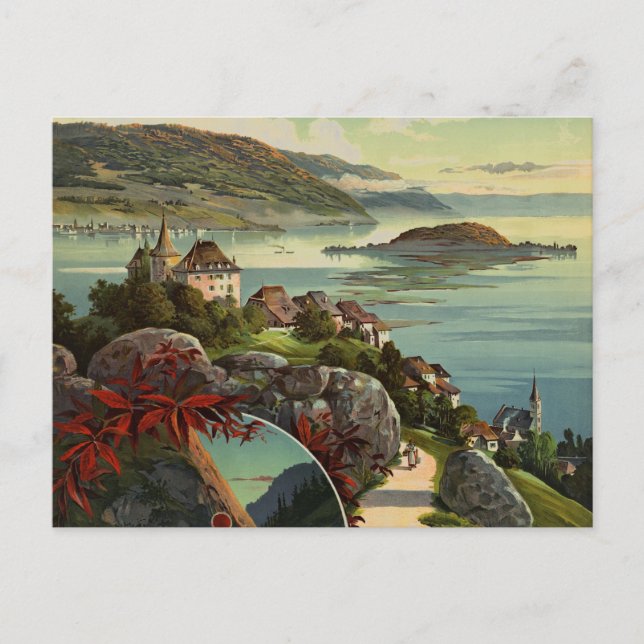 Vintage Switzerland Travel Illustration Art Postcard (Front)