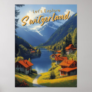 Vintage Switzerland Travel  Poster