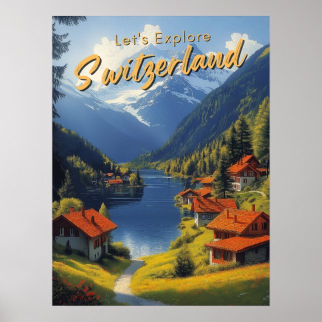 Vintage Switzerland Travel  Poster (Front)