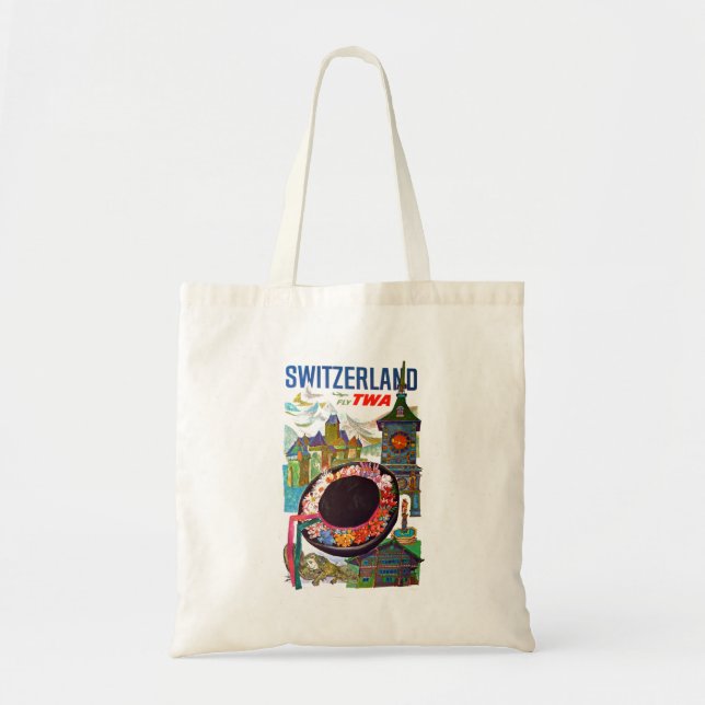 Vintage Switzerland Travel Tote Bag (Front)