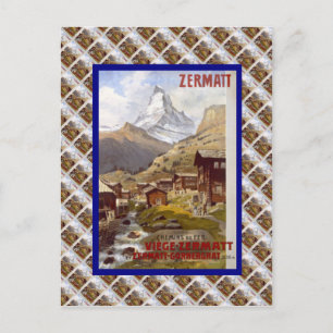 Vintage Switzerland, Zermatt Postcard