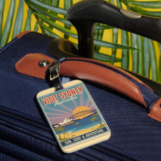 Vintage Sydney Australia Travel Iconic City View Luggage Tag