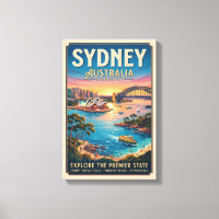 Vintage Sydney Australia Travel Poster