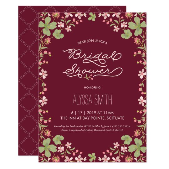 Vintage Syle Bridal Shower Invitation - Floral