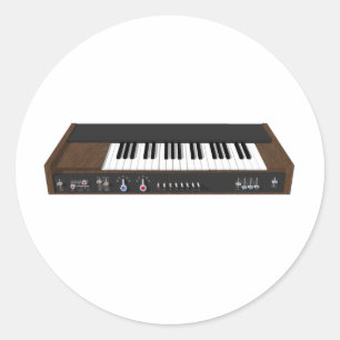 Vintage Synthesizer: 3D Model: Classic Round Sticker